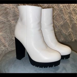 White Heel Booties